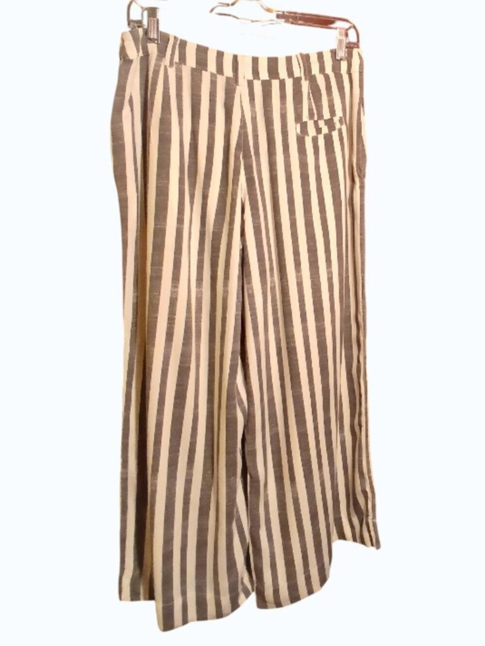 BOMBAY PAISLEY Gray/White Stripe Wide Leg/Palazzo Pants - Picture 7 of 12